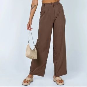 Princess Polly Archer Pant Brown - US size 8 - NEW with tags